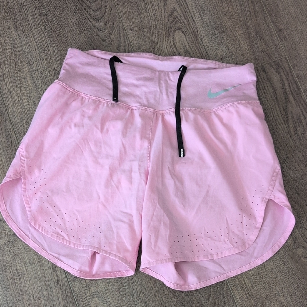 Nike Light Pink Women’s Athletic Running Shorts with Black Drawstring XS